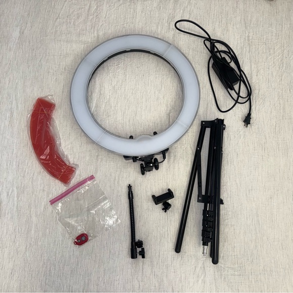 Professional LED Ring Light Kit with Stand - Black